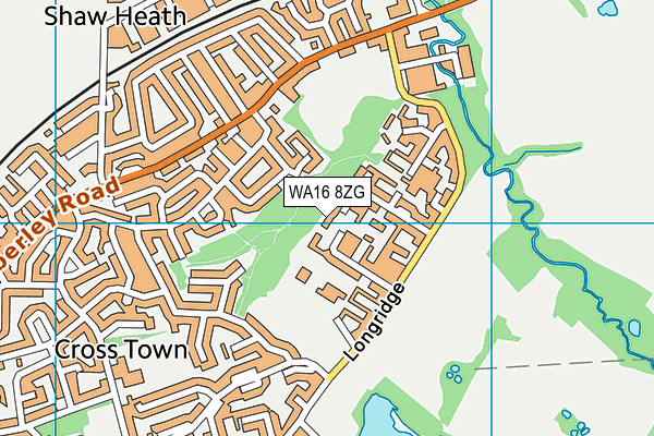 WA16 8ZG map - OS VectorMap District (Ordnance Survey)