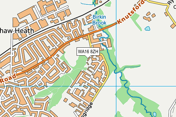 WA16 8ZH map - OS VectorMap District (Ordnance Survey)