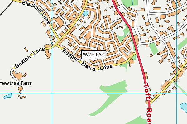 WA16 9AZ map - OS VectorMap District (Ordnance Survey)