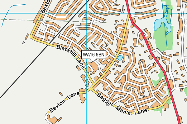 WA16 9BN map - OS VectorMap District (Ordnance Survey)