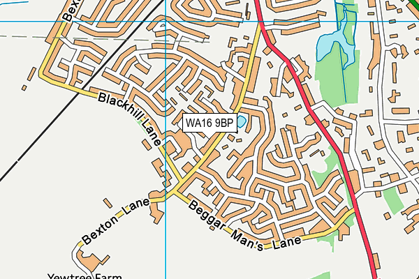 WA16 9BP map - OS VectorMap District (Ordnance Survey)