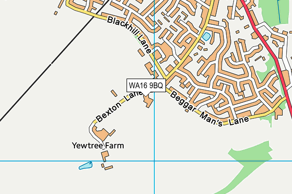 WA16 9BQ map - OS VectorMap District (Ordnance Survey)