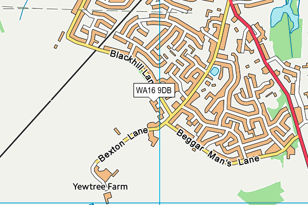 Bexton Primary School map (WA16 9DB) - OS VectorMap District (Ordnance Survey)