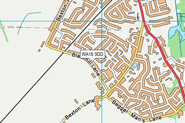 WA16 9DD map - OS VectorMap District (Ordnance Survey)