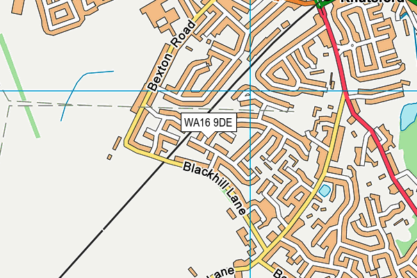 WA16 9DE map - OS VectorMap District (Ordnance Survey)