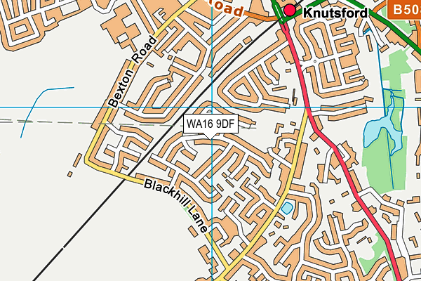 WA16 9DF map - OS VectorMap District (Ordnance Survey)