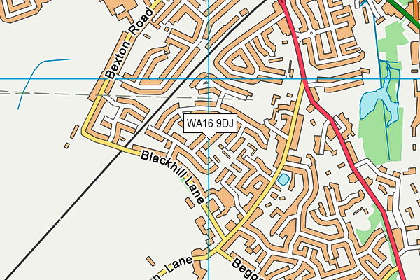 WA16 9DJ map - OS VectorMap District (Ordnance Survey)