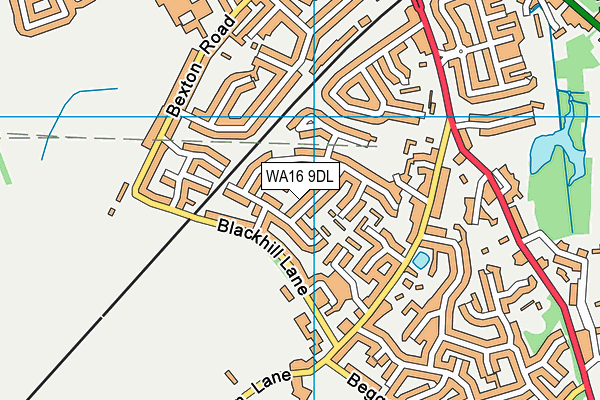 WA16 9DL map - OS VectorMap District (Ordnance Survey)