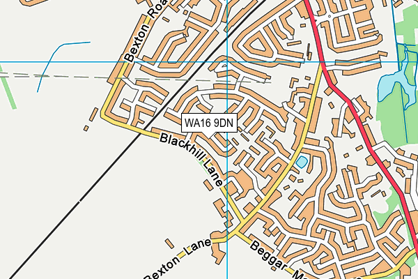 WA16 9DN map - OS VectorMap District (Ordnance Survey)