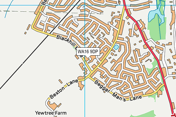 WA16 9DP map - OS VectorMap District (Ordnance Survey)