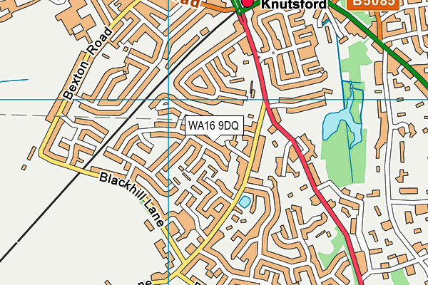 WA16 9DQ map - OS VectorMap District (Ordnance Survey)