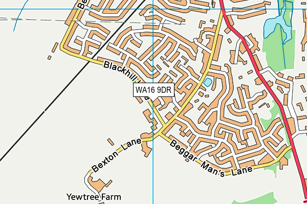 WA16 9DR map - OS VectorMap District (Ordnance Survey)