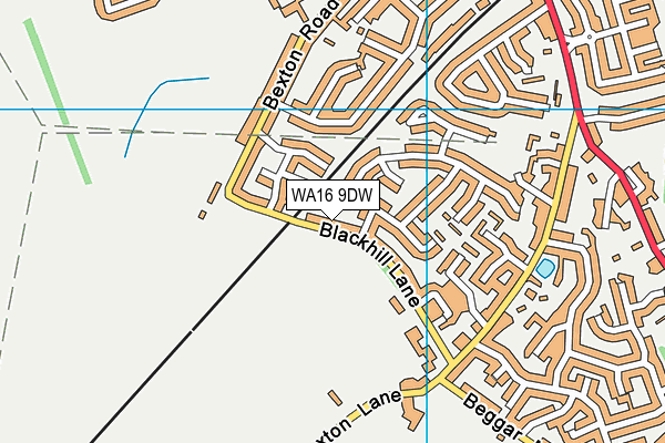 WA16 9DW map - OS VectorMap District (Ordnance Survey)