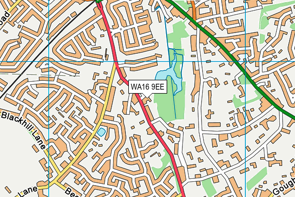 WA16 9EE map - OS VectorMap District (Ordnance Survey)