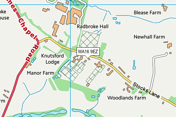 WA16 9EZ map - OS VectorMap District (Ordnance Survey)
