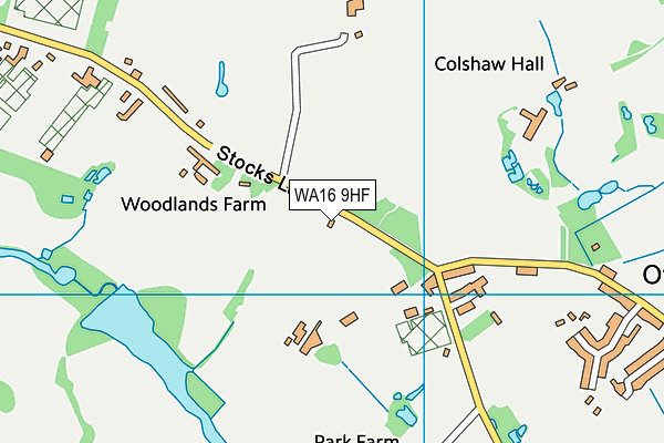 WA16 9HF map - OS VectorMap District (Ordnance Survey)