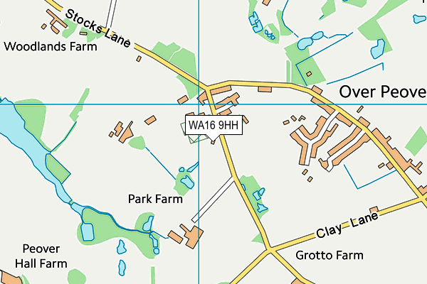 WA16 9HH map - OS VectorMap District (Ordnance Survey)