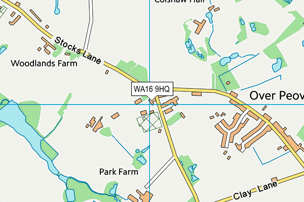 WA16 9HQ map - OS VectorMap District (Ordnance Survey)