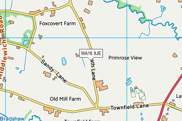 WA16 9JE map - OS VectorMap District (Ordnance Survey)