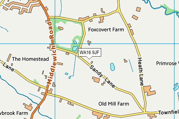 WA16 9JF map - OS VectorMap District (Ordnance Survey)