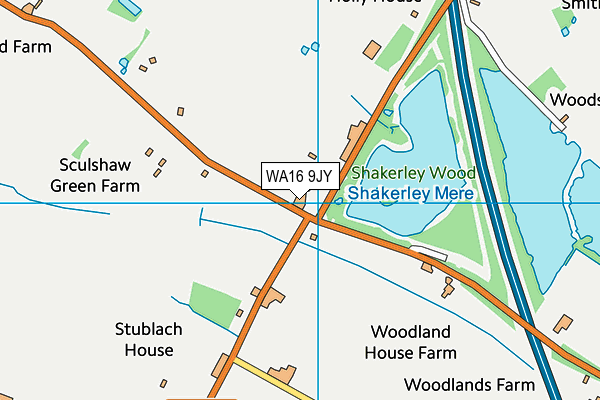 WA16 9JY map - OS VectorMap District (Ordnance Survey)