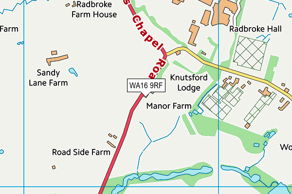 WA16 9RF map - OS VectorMap District (Ordnance Survey)