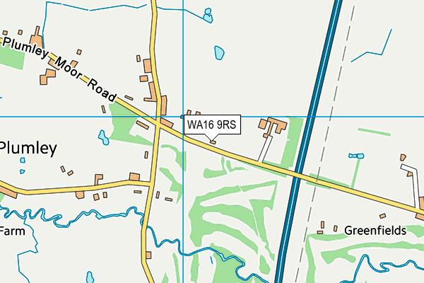 WA16 9RS map - OS VectorMap District (Ordnance Survey)