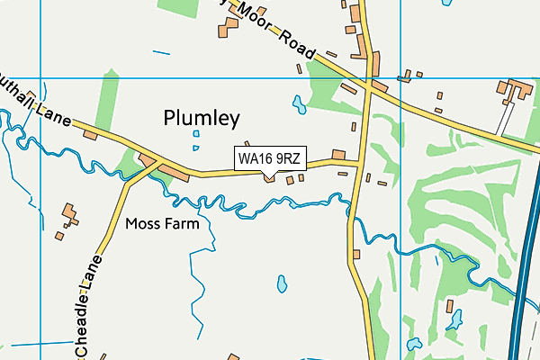 WA16 9RZ map - OS VectorMap District (Ordnance Survey)