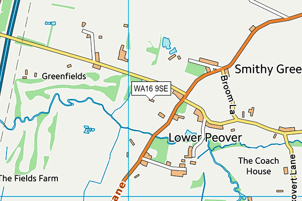 Peover Golf Club (Closed) map (WA16 9SE) - OS VectorMap District (Ordnance Survey)