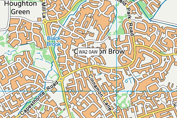 WA2 0AW map - OS VectorMap District (Ordnance Survey)