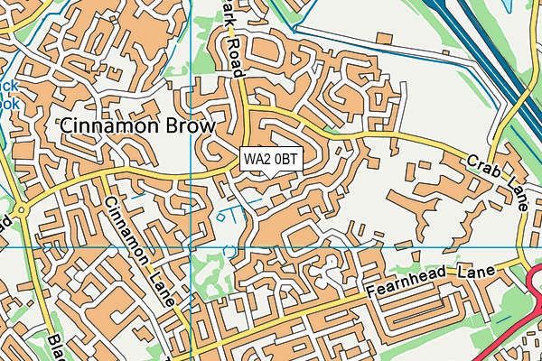 WA2 0BT map - OS VectorMap District (Ordnance Survey)
