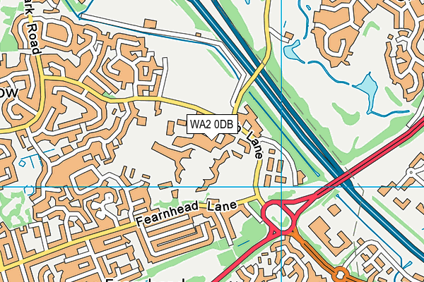 WA2 0DB map - OS VectorMap District (Ordnance Survey)