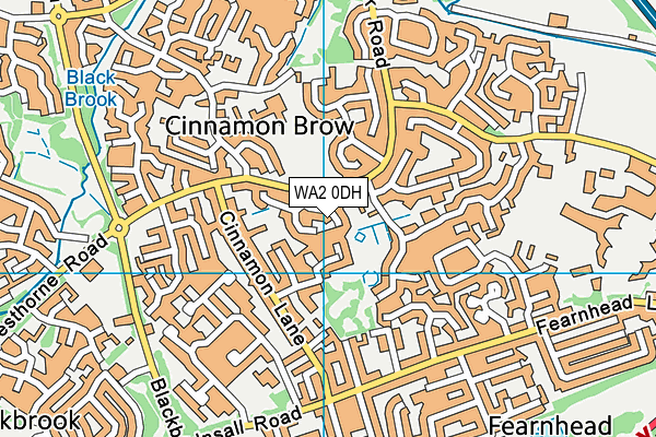 WA2 0DH map - OS VectorMap District (Ordnance Survey)