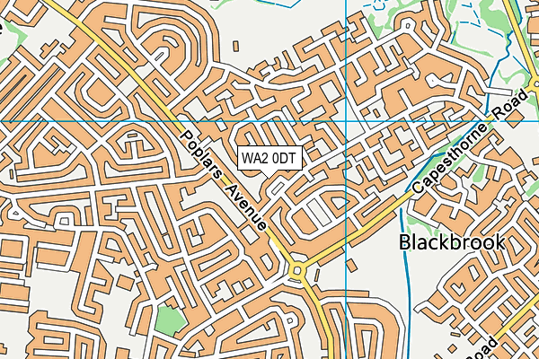 WA2 0DT map - OS VectorMap District (Ordnance Survey)