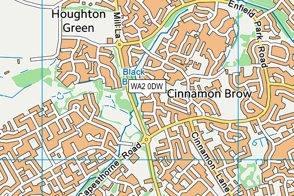 WA2 0DW map - OS VectorMap District (Ordnance Survey)