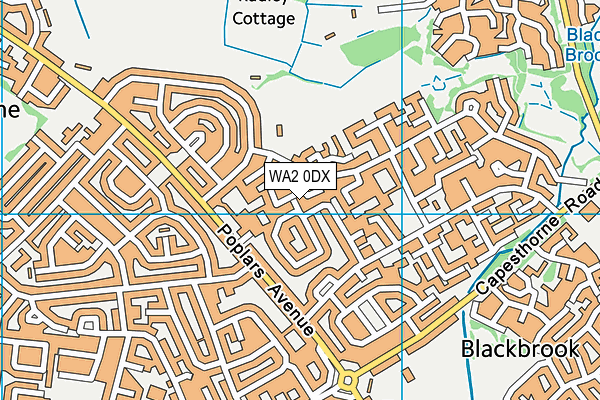 WA2 0DX map - OS VectorMap District (Ordnance Survey)