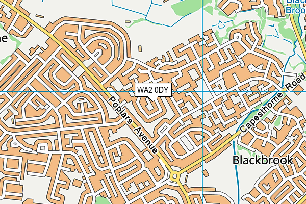 WA2 0DY map - OS VectorMap District (Ordnance Survey)