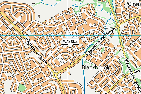 WA2 0DZ map - OS VectorMap District (Ordnance Survey)