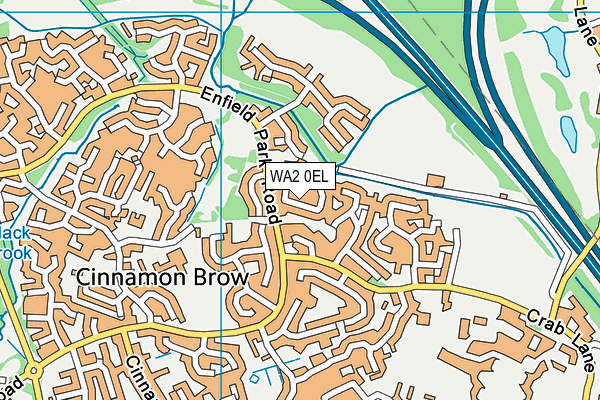 WA2 0EL map - OS VectorMap District (Ordnance Survey)