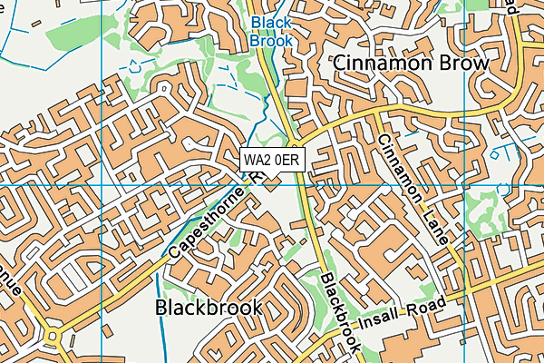 WA2 0ER map - OS VectorMap District (Ordnance Survey)