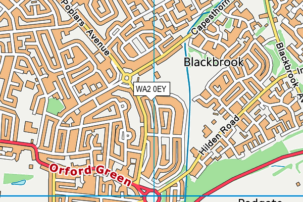 WA2 0EY map - OS VectorMap District (Ordnance Survey)