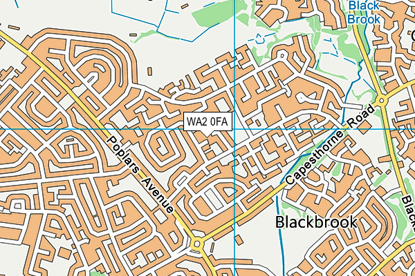 WA2 0FA map - OS VectorMap District (Ordnance Survey)