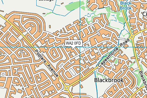 WA2 0FD map - OS VectorMap District (Ordnance Survey)