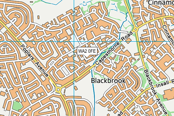 WA2 0FE map - OS VectorMap District (Ordnance Survey)