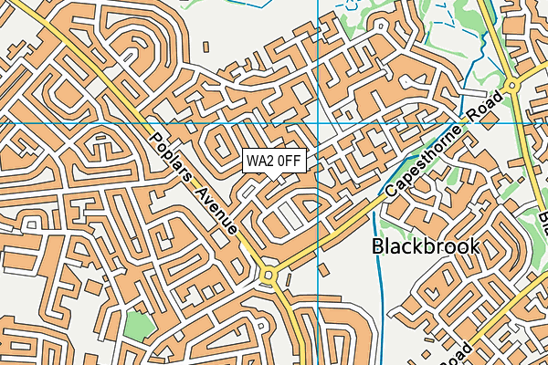 WA2 0FF map - OS VectorMap District (Ordnance Survey)
