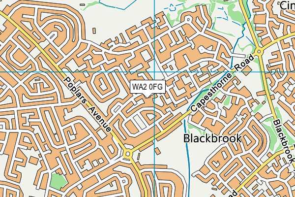 WA2 0FG map - OS VectorMap District (Ordnance Survey)