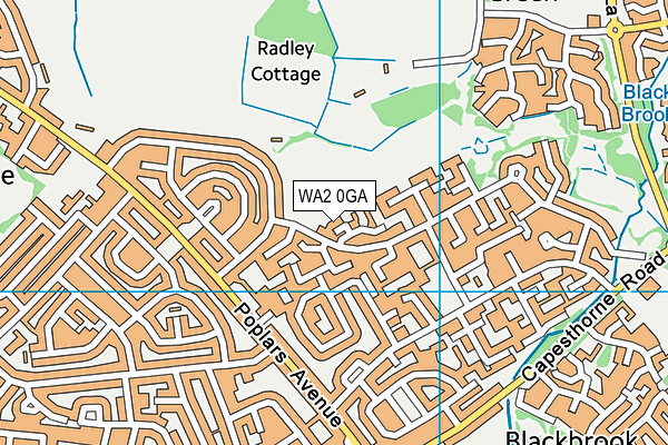 WA2 0GA map - OS VectorMap District (Ordnance Survey)