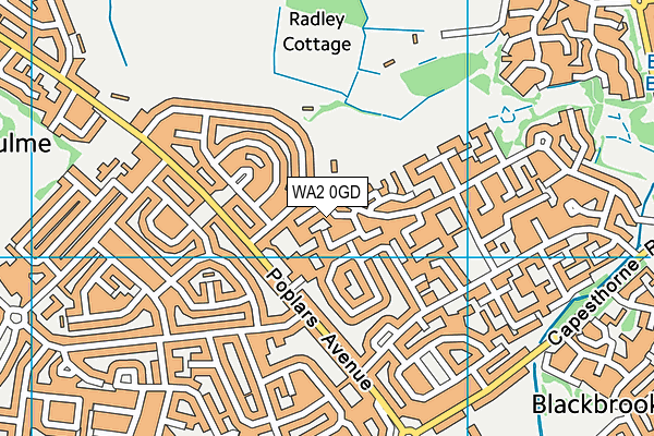 WA2 0GD map - OS VectorMap District (Ordnance Survey)
