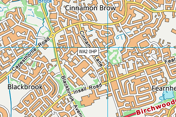 WA2 0HP map - OS VectorMap District (Ordnance Survey)