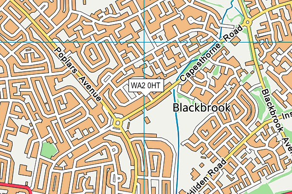 WA2 0HT map - OS VectorMap District (Ordnance Survey)
